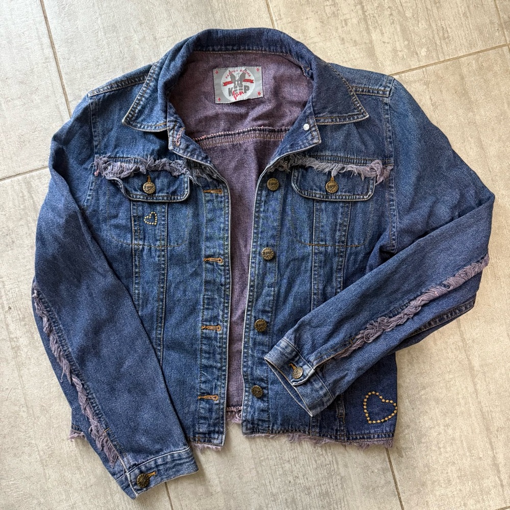 Vintage Jean Jacket w/ Heart Details